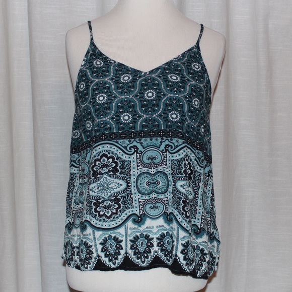 Blue Floral Francesca’s Tank Top - Picture 1 of 4